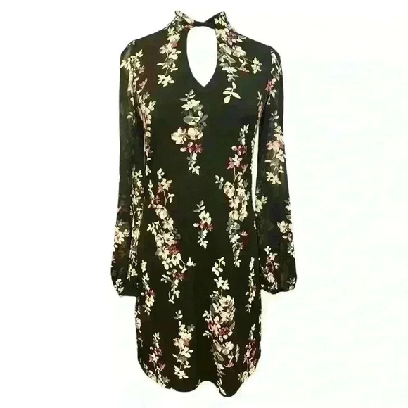 White House Black Market Chiffon Sleeve Floral Print Chemise Dress Size XS NWT - Picture 4 of 12